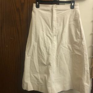 Corduroy cream midi skirt. Uniqlo